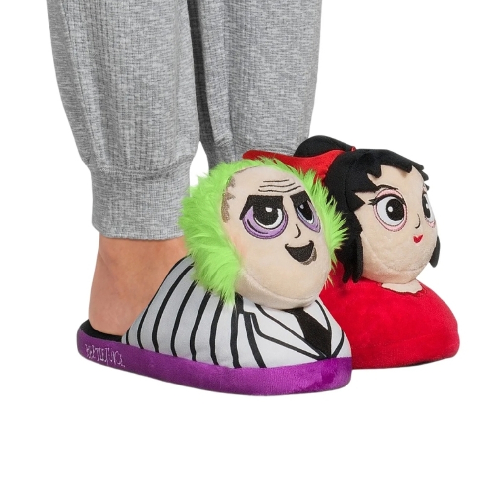 NEW Beetlejuice and Lydia Plush 3D Characters Slipper 9-10